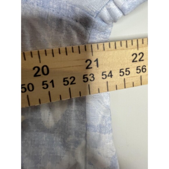 Tommy Bahama Shirt Womens Medium Blue Legacy Leaves Linen Camp Button Up - Picture 5 of 10